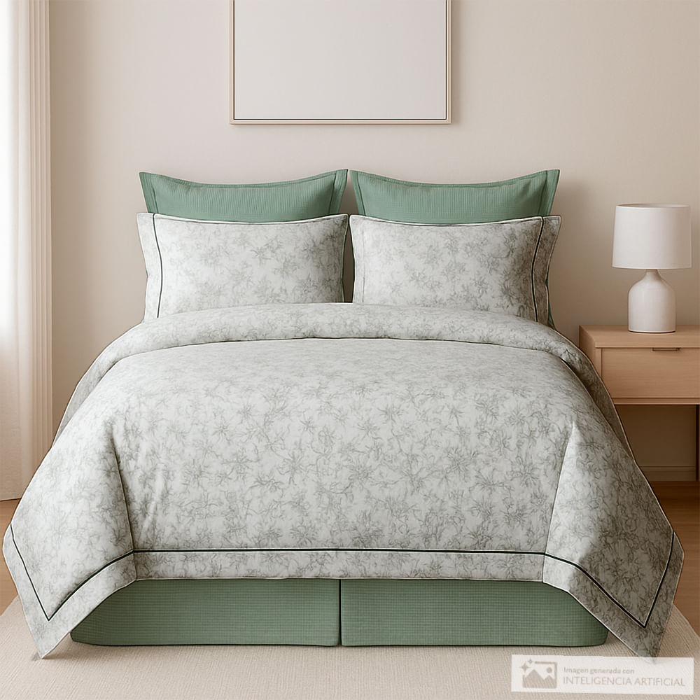 Edredón de algodón estampado floral