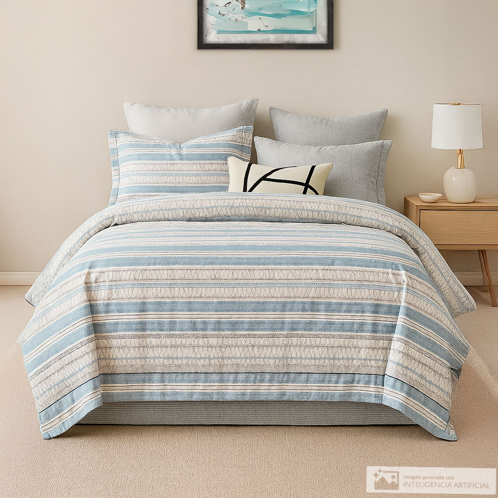 Edredón de algodón estampado de líneas