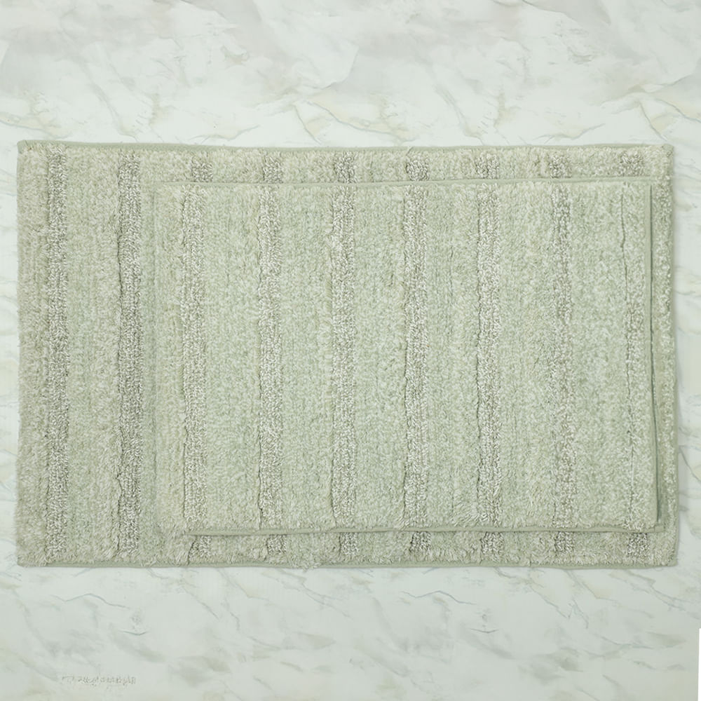 Set de 2 alfombra rectangulares de algodón para baño