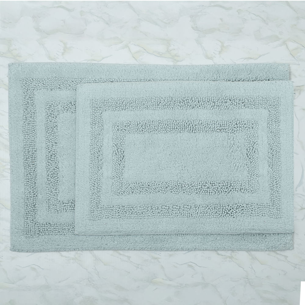 Set de 2 alfombra rectangulares de algodón para baño