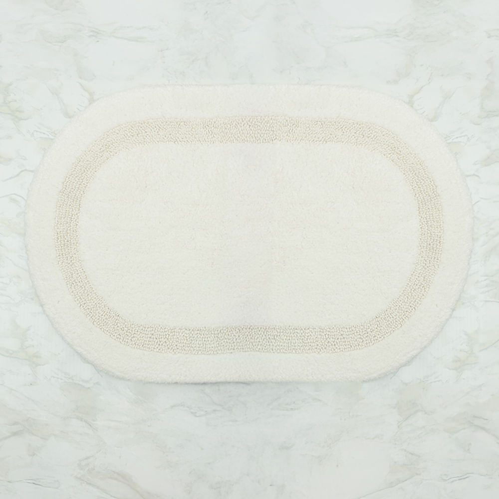 Alfombra ovalda de algodón para baño