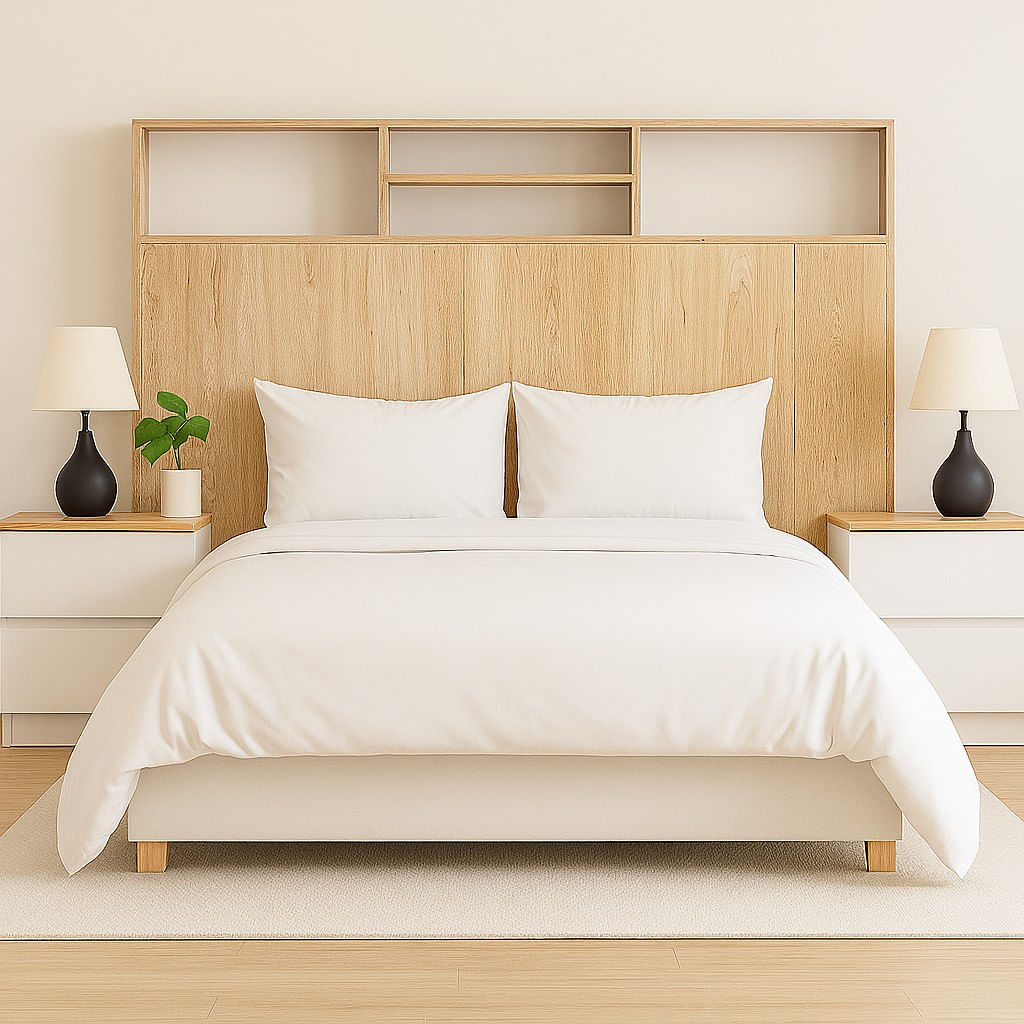 Respaldo Muji + mesas de noche Sicilia