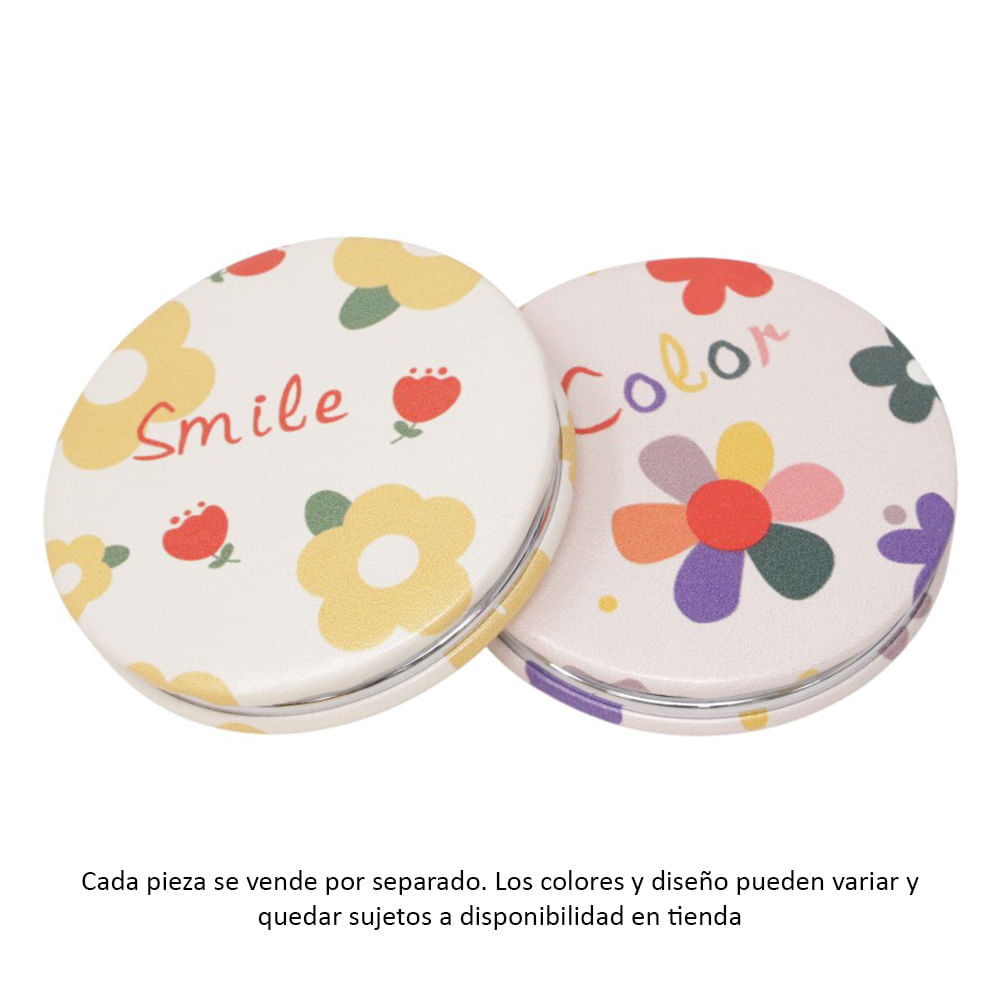 Espejo redondo diseño floral surtido 6.8 cm (1 pieza)