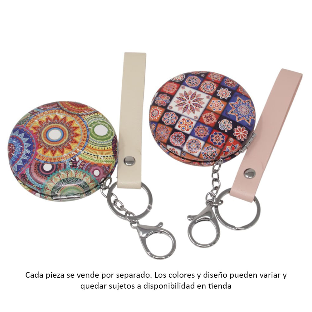 Espejo redondo diseño mándalas surtido 7 cm (1 pieza)