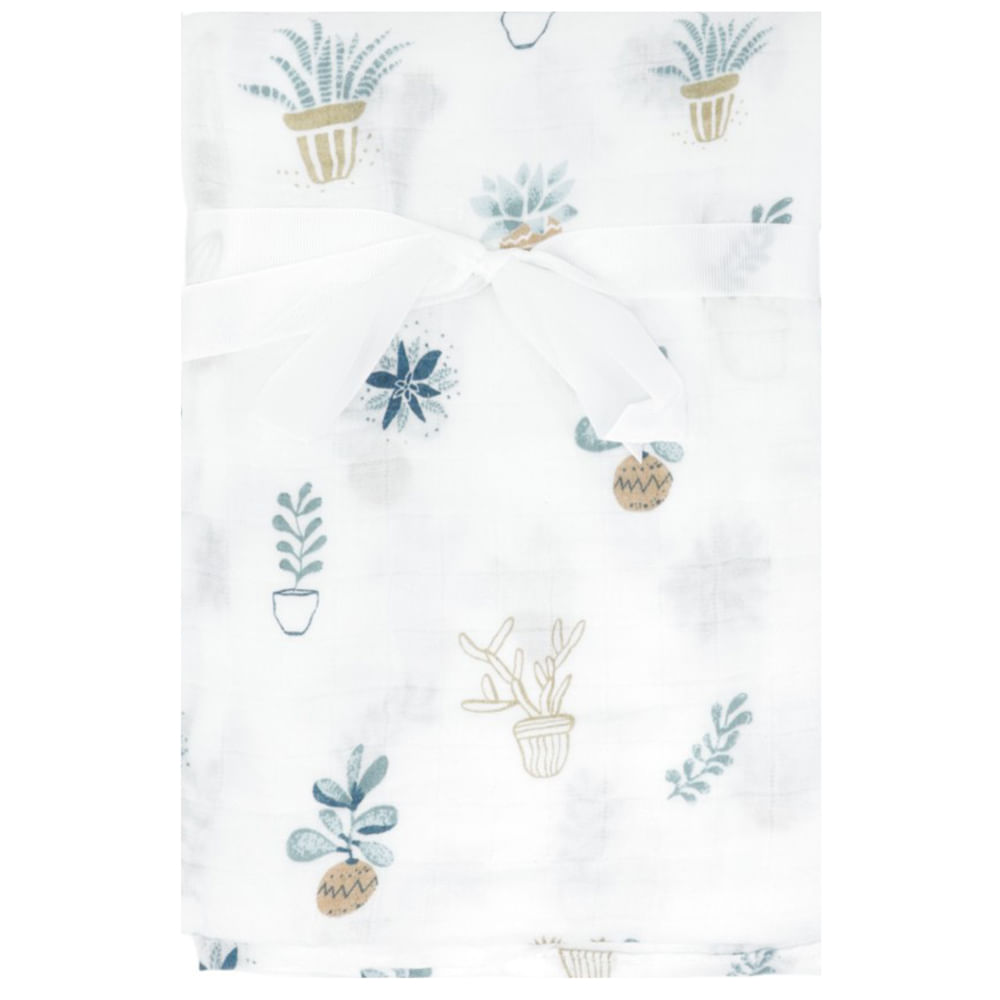 Frazada con estampado de plantitas para bebé