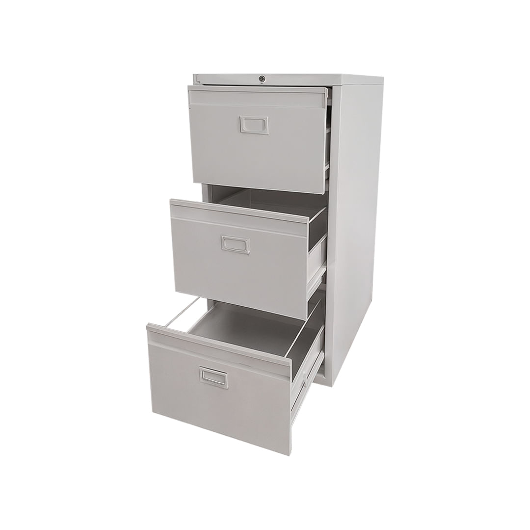Archivero metálico vertical de 3 gavetas