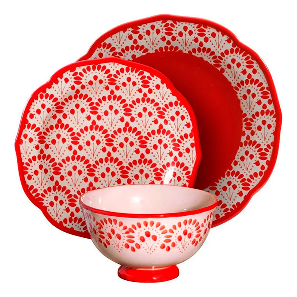 Vajilla Gibson Scallop Shape de cerámica 12 piezas