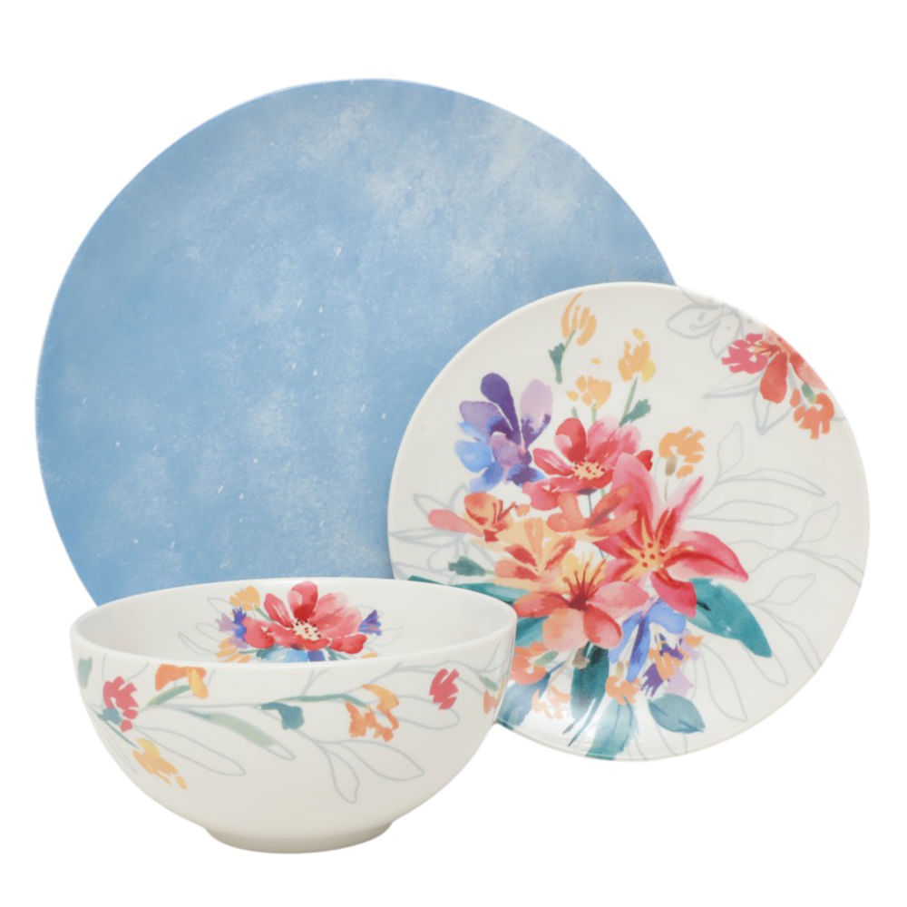 Vajilla Gibson goji blossom de cerámica 12 piezas