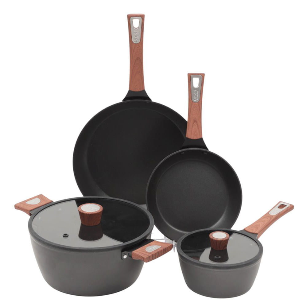 Batería de cocina de aluminio 6 piezas Chef essence