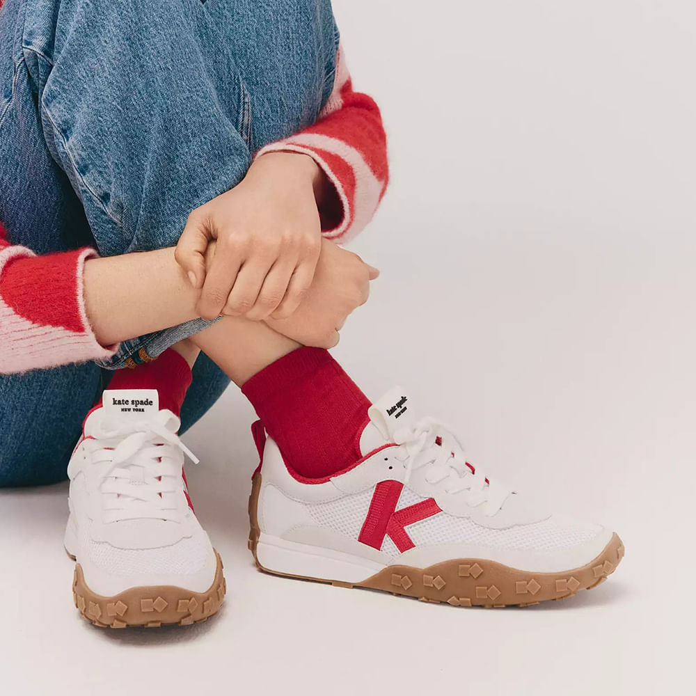 Zapato K As In Kate Spade Sneakers color blanco/rojo para mujer