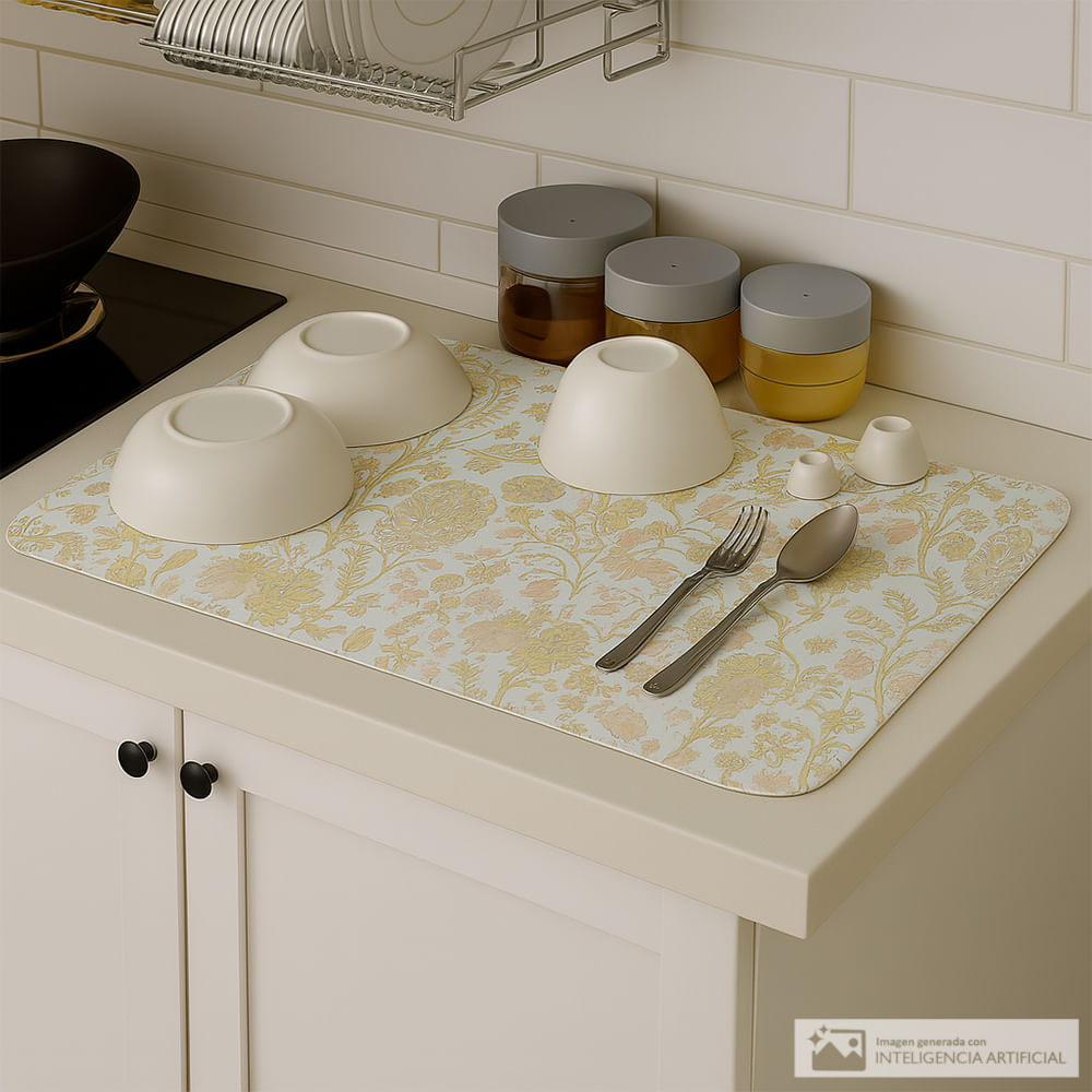 Set de 4 individuales rectangulares de caucho 33x48 cm