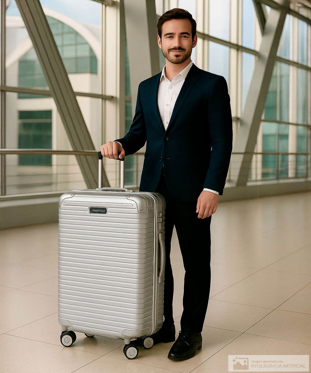 Maleta swissbrand grande Rome plateado