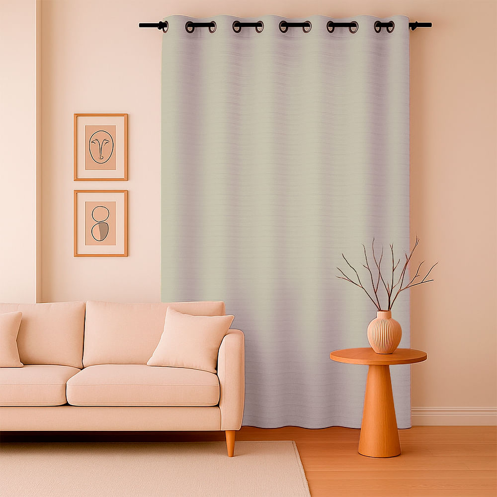 Cortina grommet jacquard estampada de poliéster