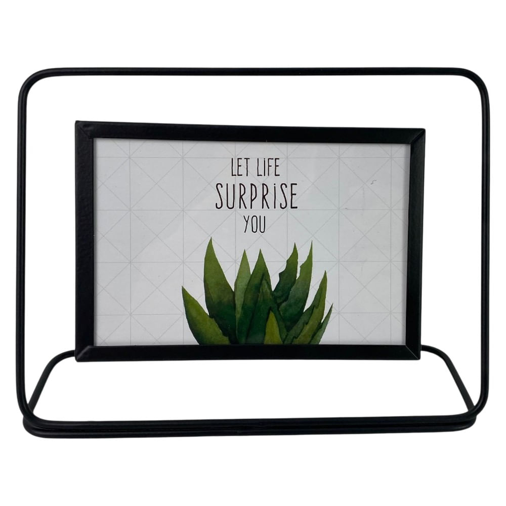 Portarretrato de metal color negro 15x20.5x7 cm