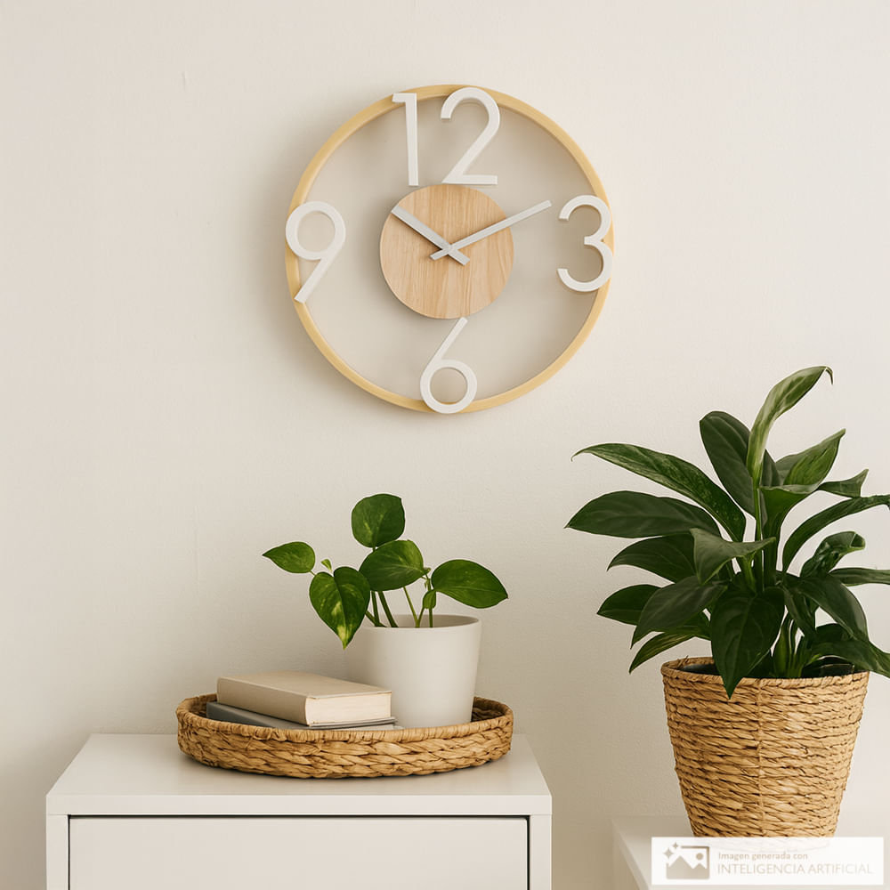 Reloj de plástico para pared 30x5 cm