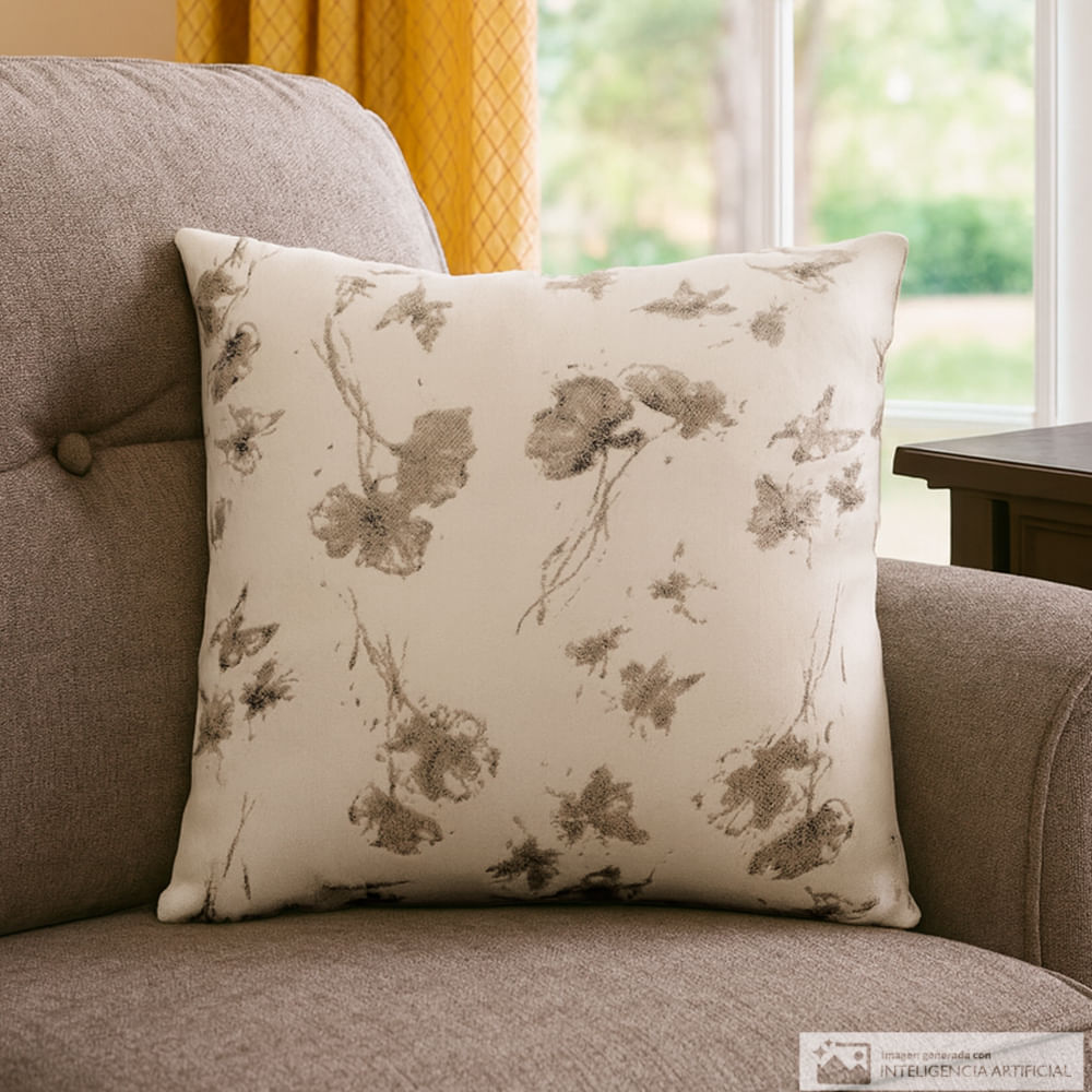 Cojín decorativo de poliéster floral 45x45 cm