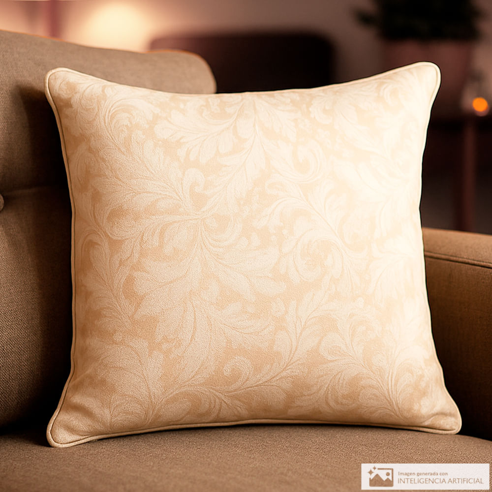 Cojín cuadrado jacquard hojas 45x45 cm