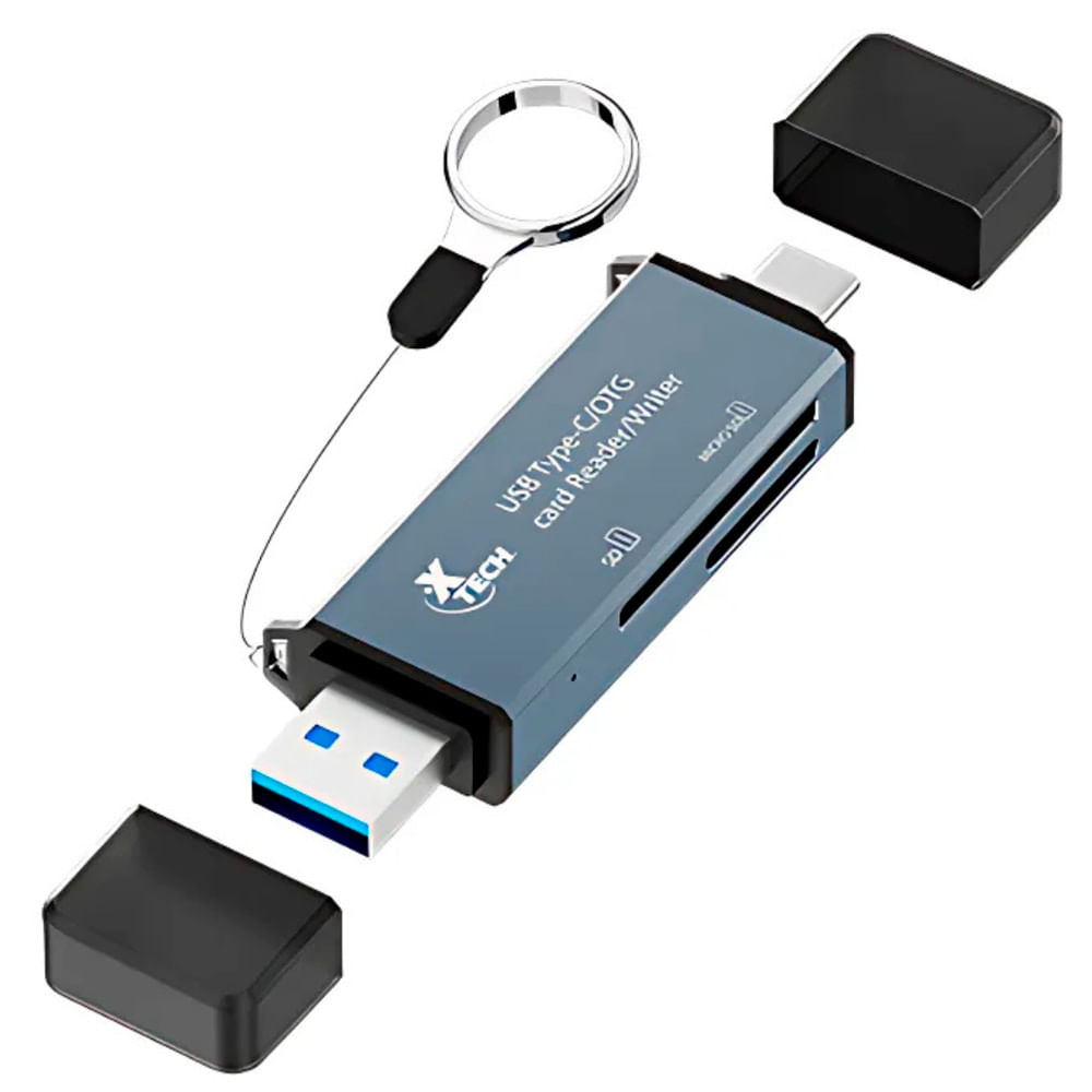 Lector de tarjeta micro SD con entrada USB 2.0 y tipo-C