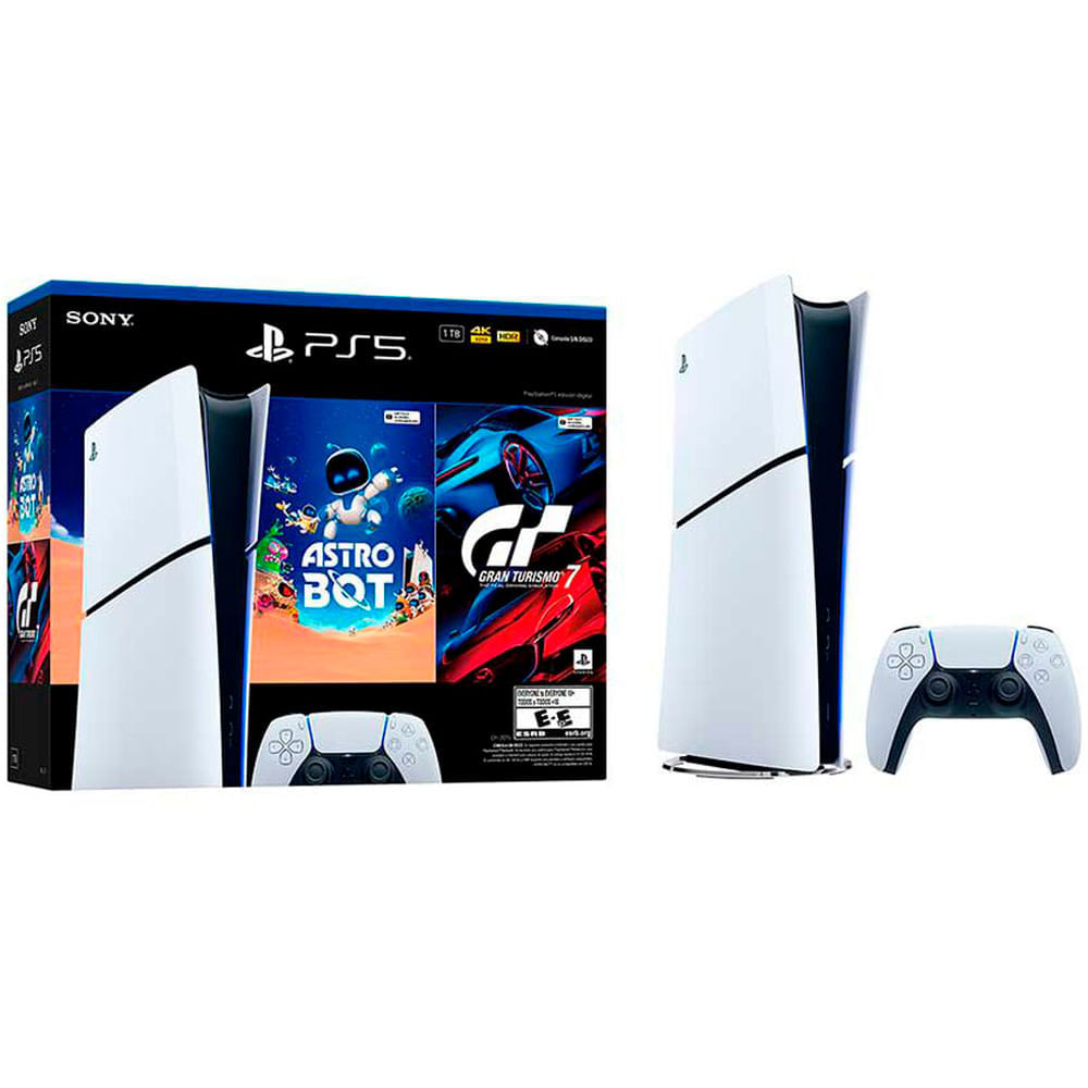 Bundle PlayStation 5 slim digital 1TB SSD + Gran Turismo 7 + Astro Bot