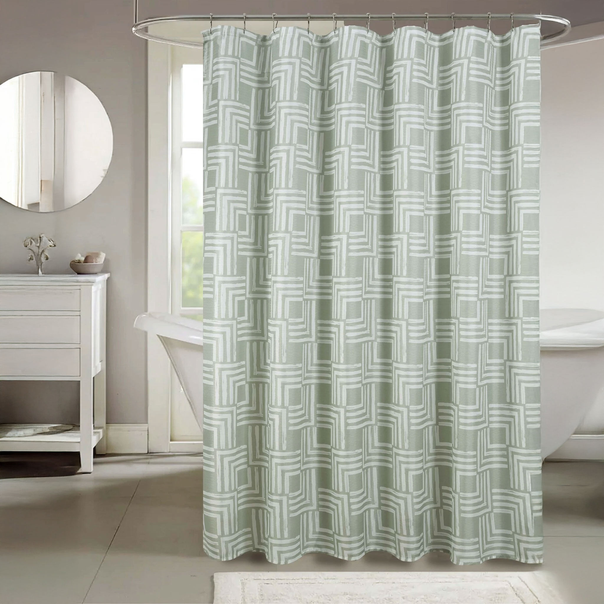 Cortina estampada de poliéster para baño