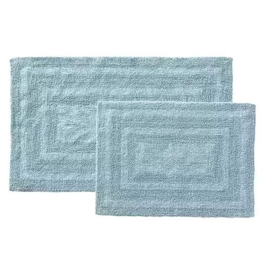 Set de dos alfombras rectangulares de algodón para baño
