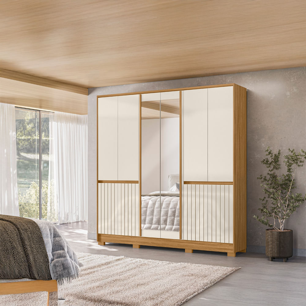 Ropero 4 puertas con espejo Alasca