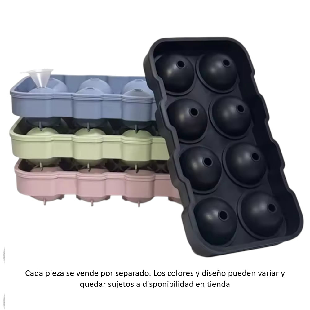 Molde de silicón para hielo 8 divisiones 25x22x6 cm