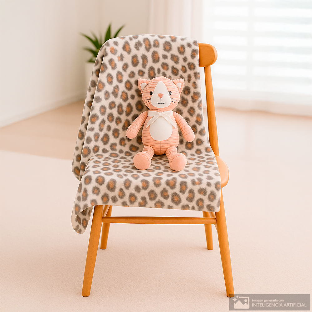 Frazada blanca con peluche