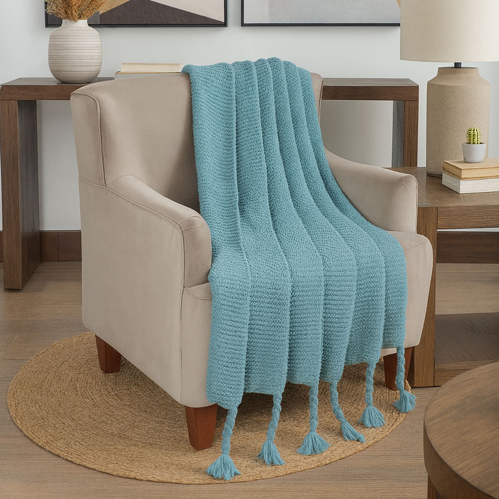 Frazada de poliéster con textura 130x150 cm