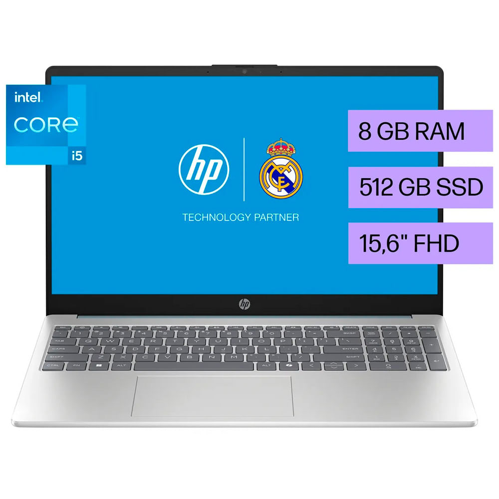 Laptop HP 15 FD0250LA Intel Core i5 1334U 8 GB RAM 512 GB SSD Windows 11 15.6" (39.62 cm)