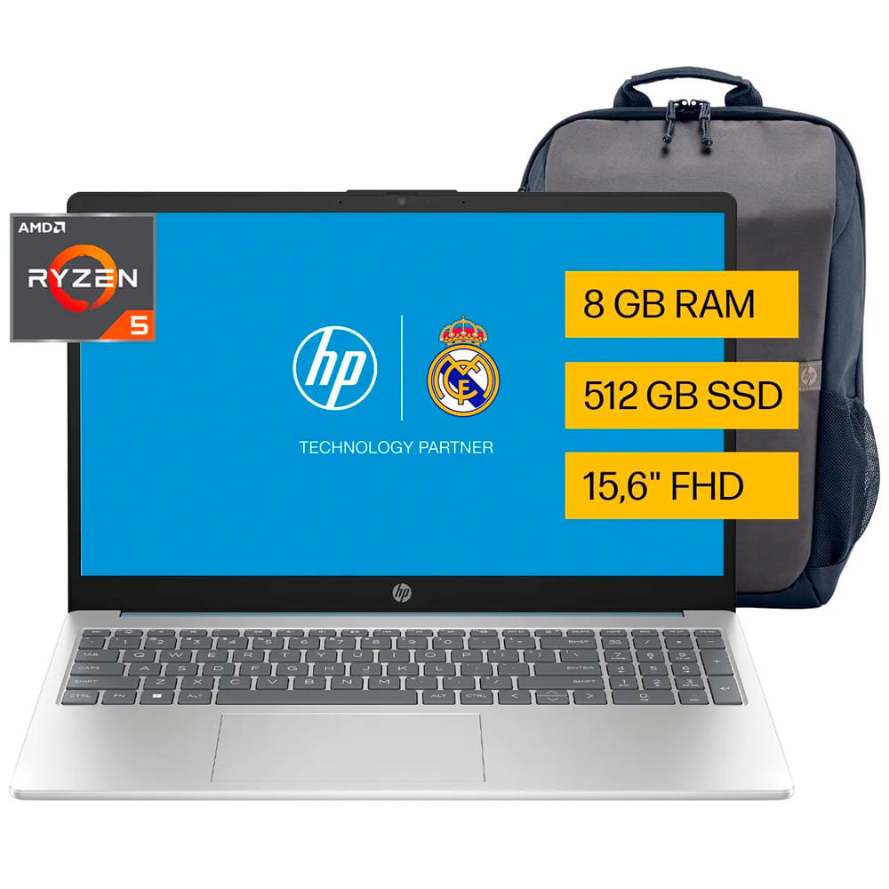 Laptop HP 15-fc0250la AMD Ryzen 5 7520U 8GB RAM 512GB SSD Windows 11 15" (38.1 cm)