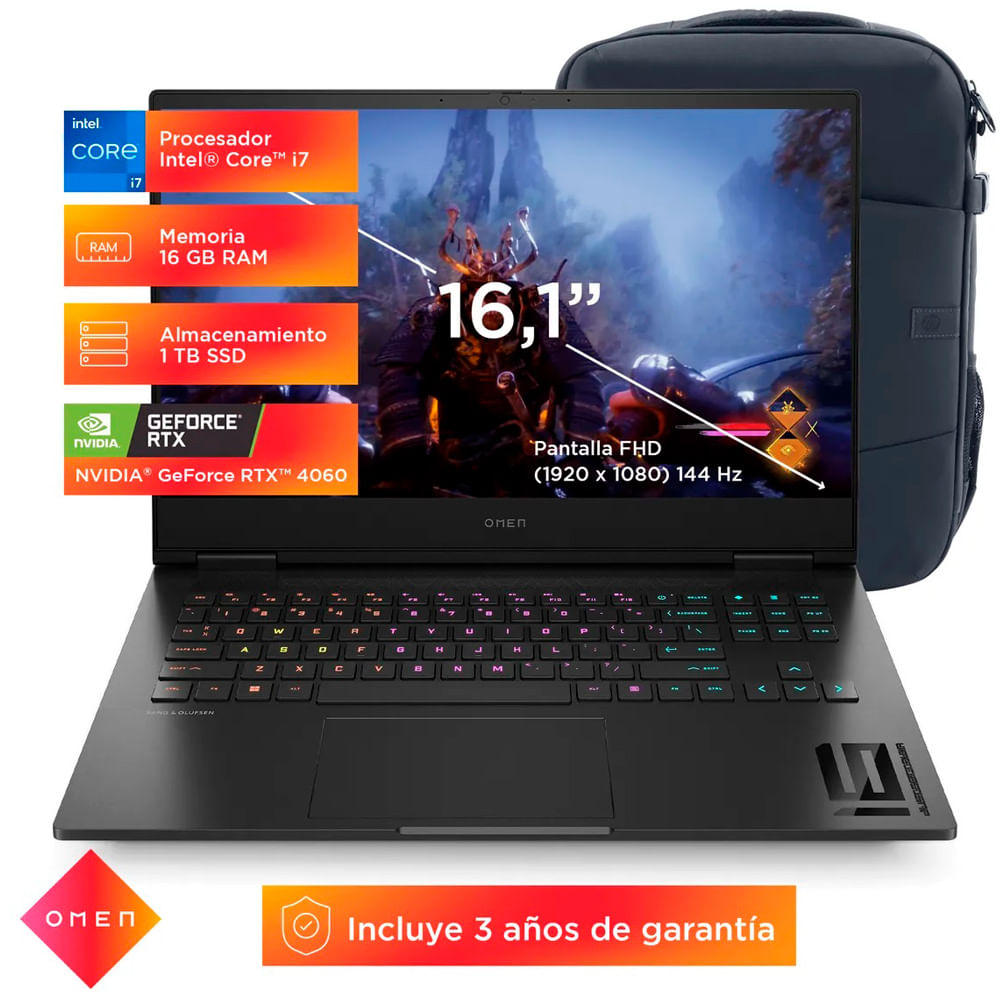 Laptop gaming HP Omen 16-WD0002LA Intel Core i7-13620H 16GB RAM 1TB SSD Nvidia RTX 4060 Windows 11 16" (40.64 cm)