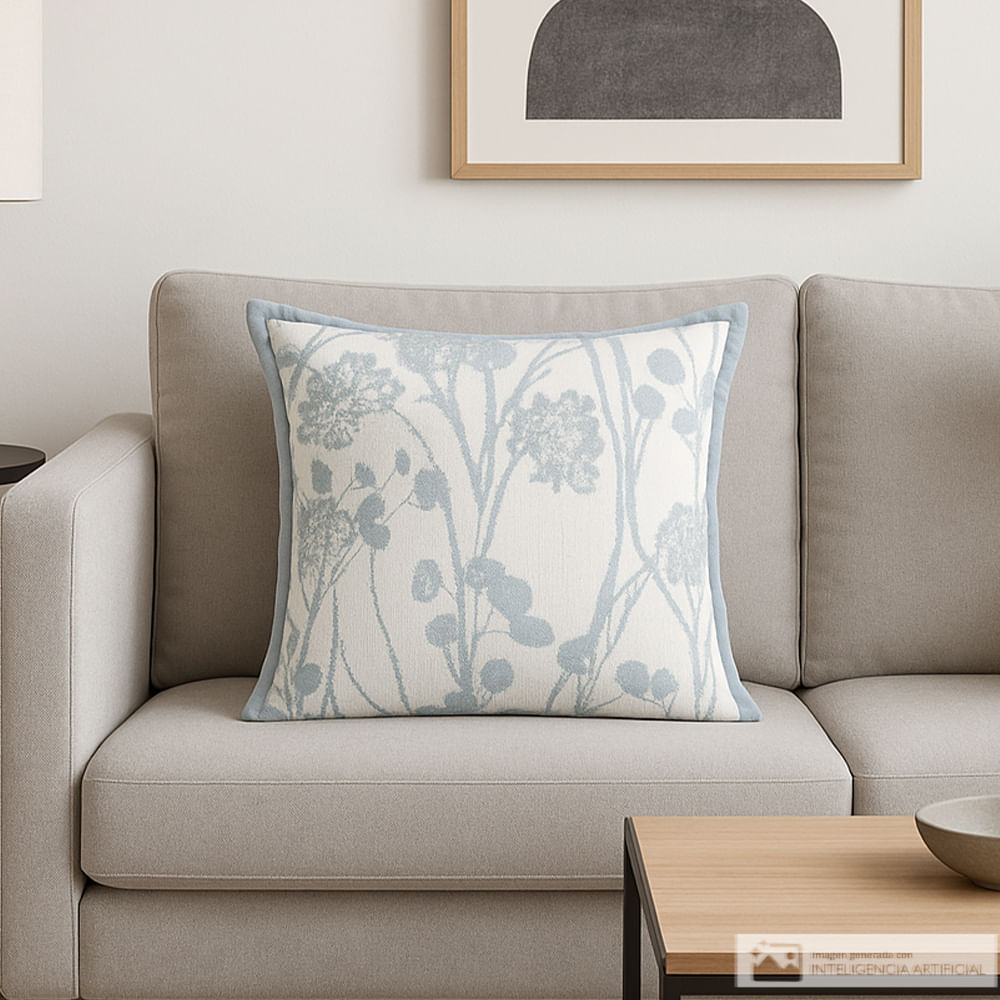 Cojín cuadrado de poliéster diseño botánico 45x45 cm