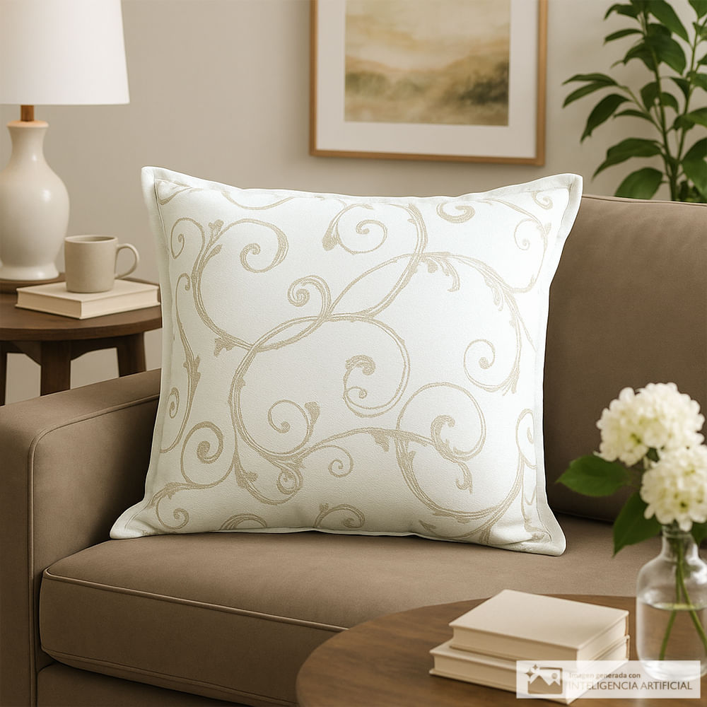 Cojín cuadrado de poliéster con ondas 45x45 cm