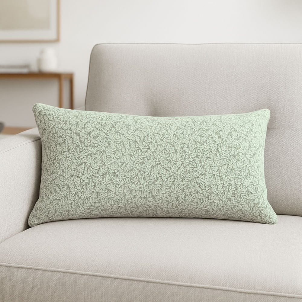 Cojín rectangular de poliéster con textura hojas 30x50 cm