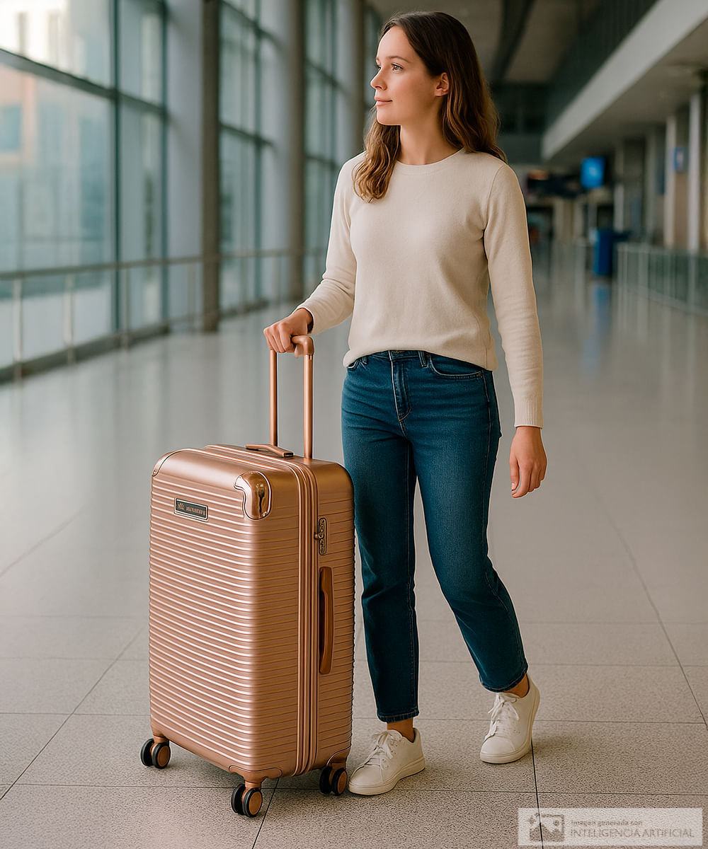 Maleta mediana Swissbrand Rome rosada