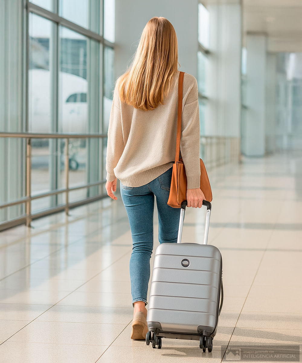 Maleta Delsey Lagos pequeña plateada