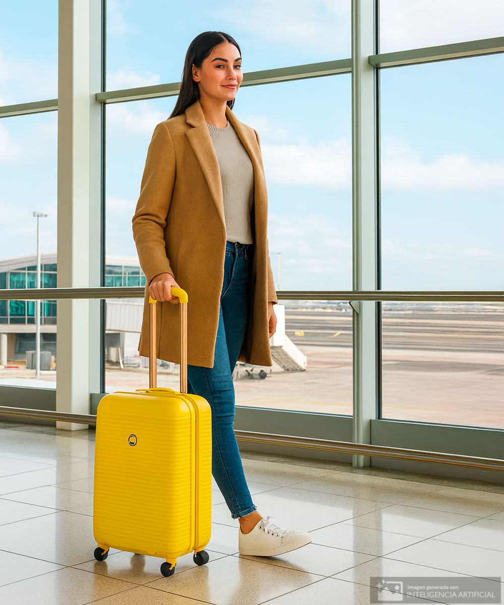 Maleta Delsey Freestyle pequeña amarilla