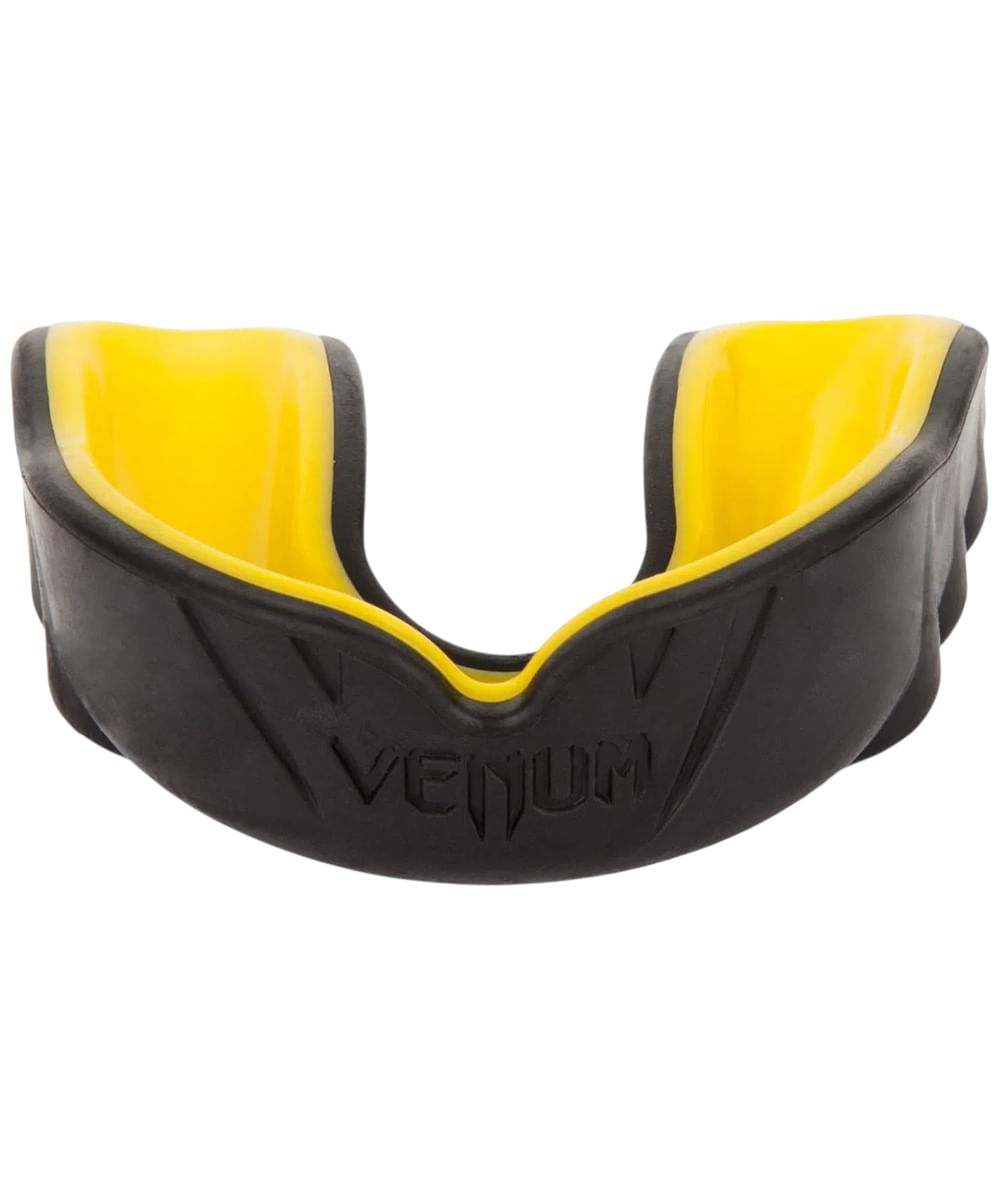 Protector bucal Challenger negro y amarillo