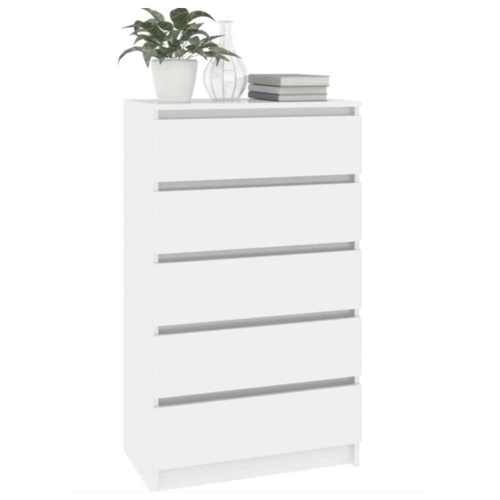 Gavetero moderno de 5 cajones blanco