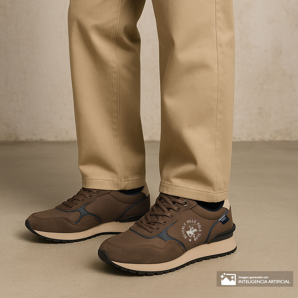 Zapato deportivo Beverly Hills Polo Club café para hombre