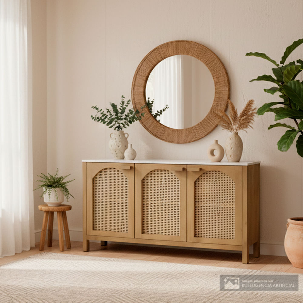 Gabinete 3 puertas con top de mármol