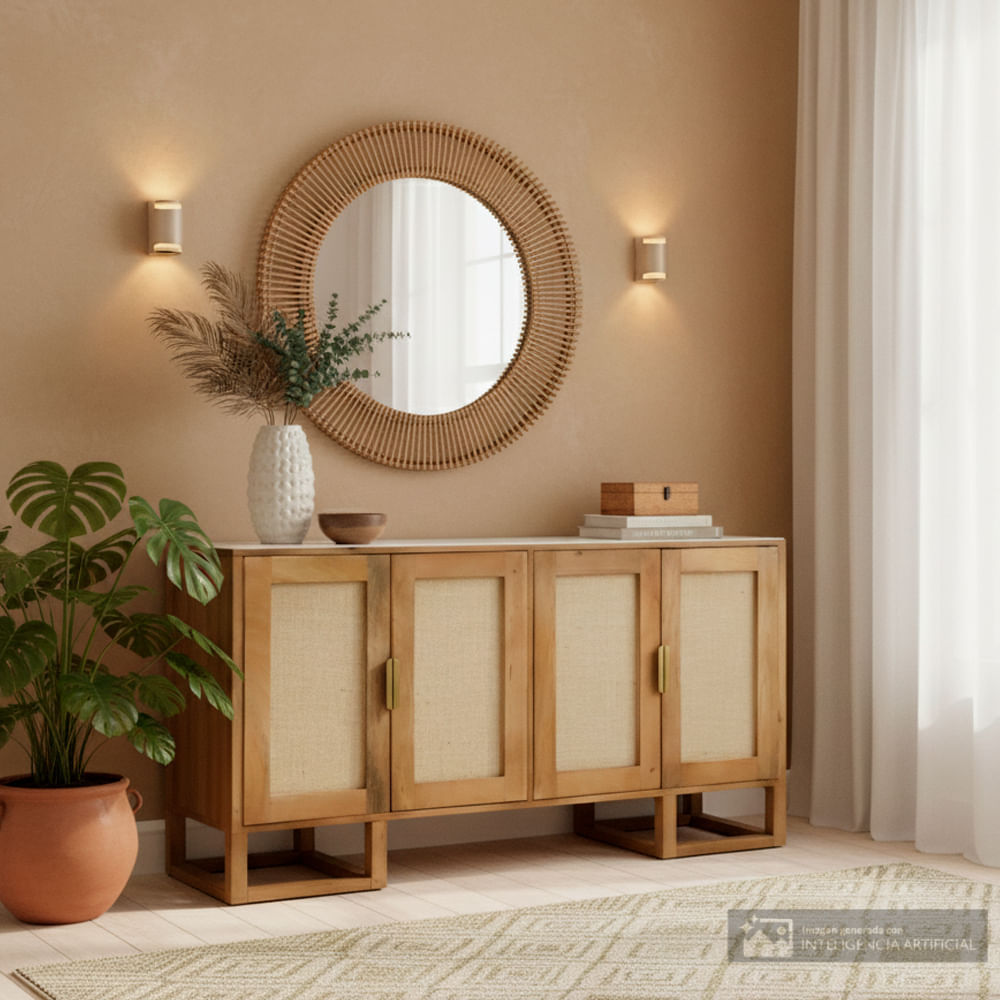 Gabinete rústico contemporáneo de 4 puertas