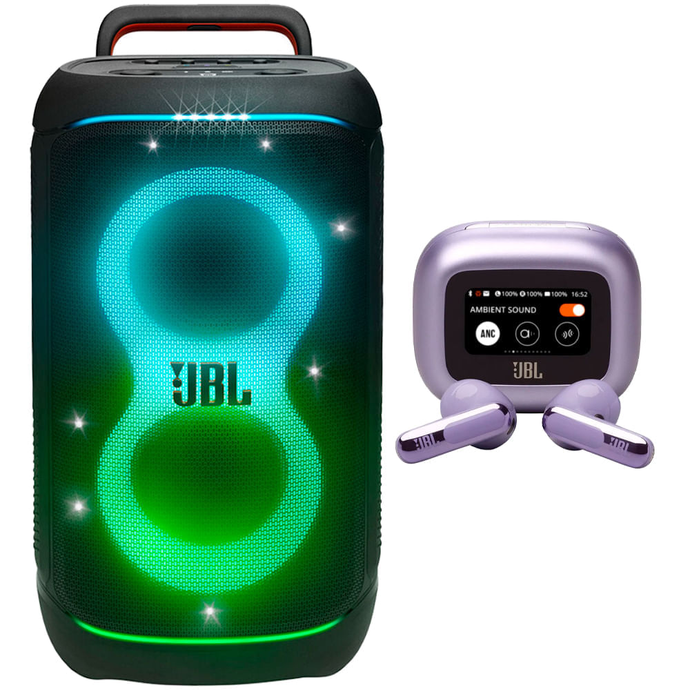 Bundle torre de sonido JBL Partybox 520 400 Watts + Audífonos JBL Live Flex 3