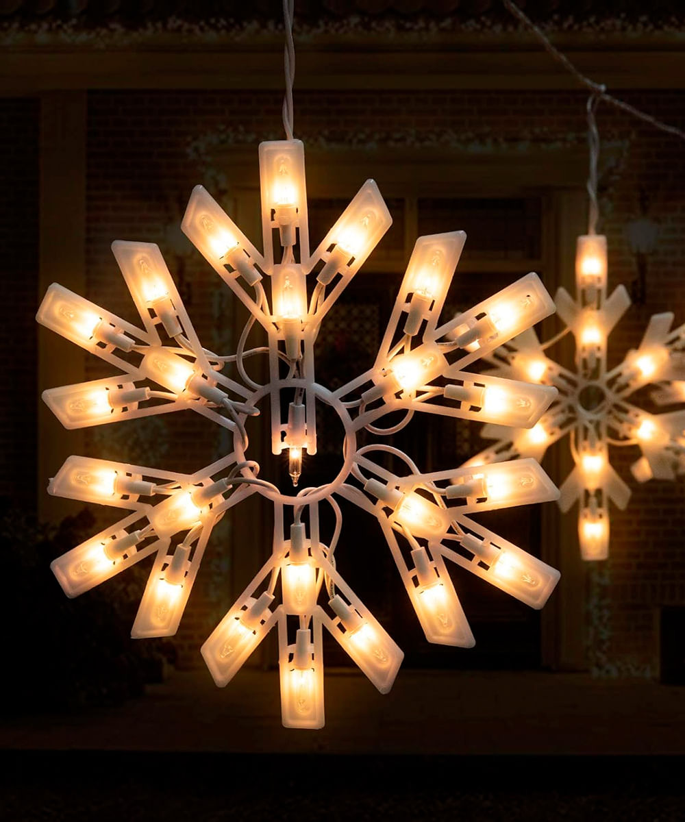 Luces colgantes copos de nieve 228cm de largo
