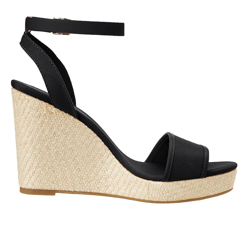 Sandalia casual Tommy Hilfiger color negro para mujer