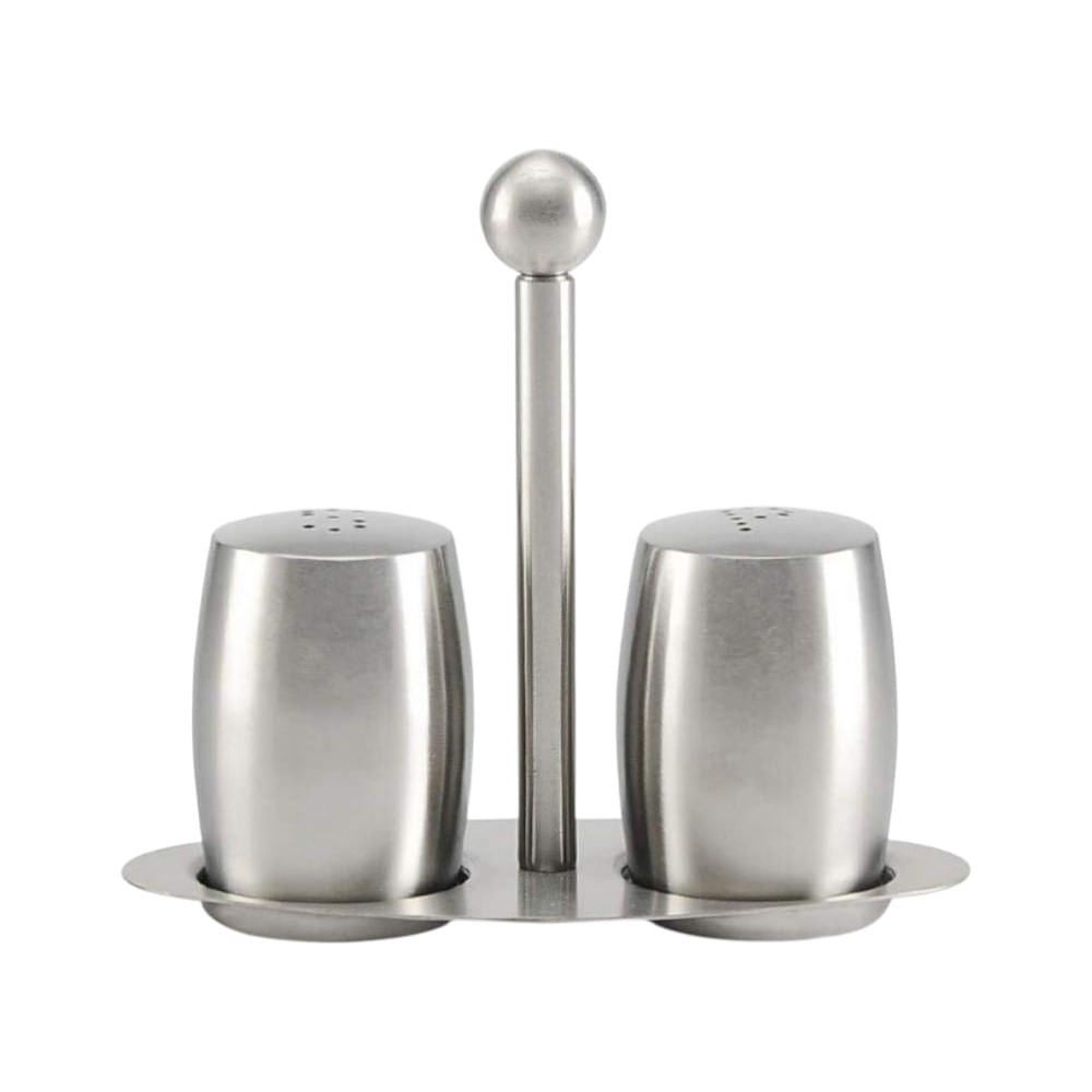 Set salero y pimentero de acero inoxidable 13x6x12.5 cm