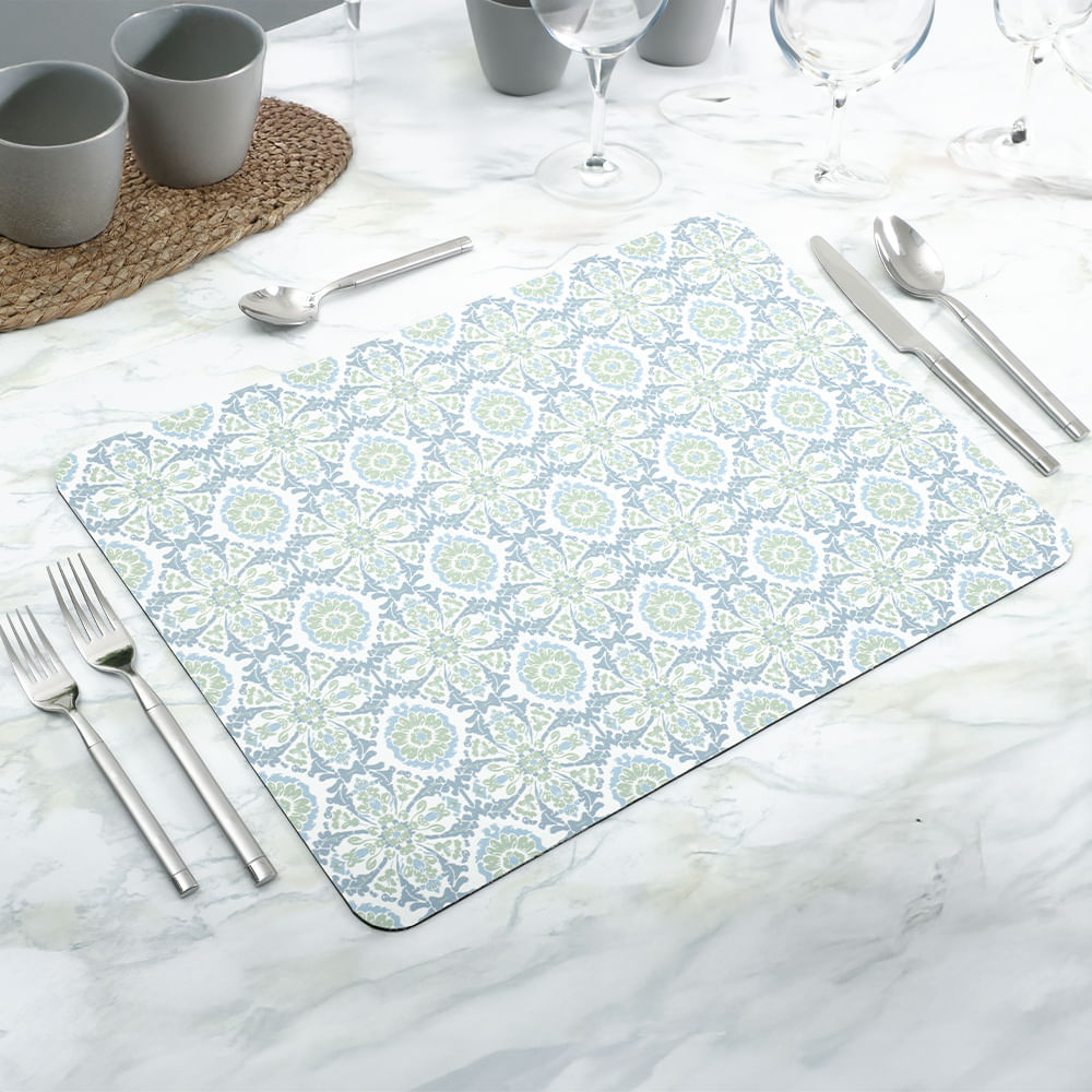 Set de 4 individuales rectangulares de caucho 33x48 cm