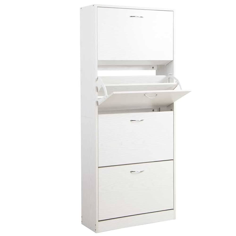 Zapatera vertical 4 niveles blanca