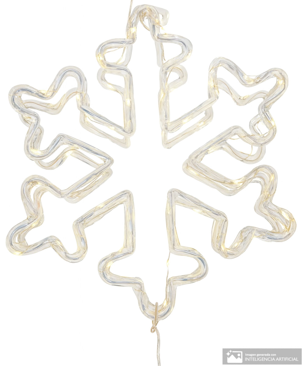 Figura de luz con forma de copo de nieve 26 x 5 x 30 cm